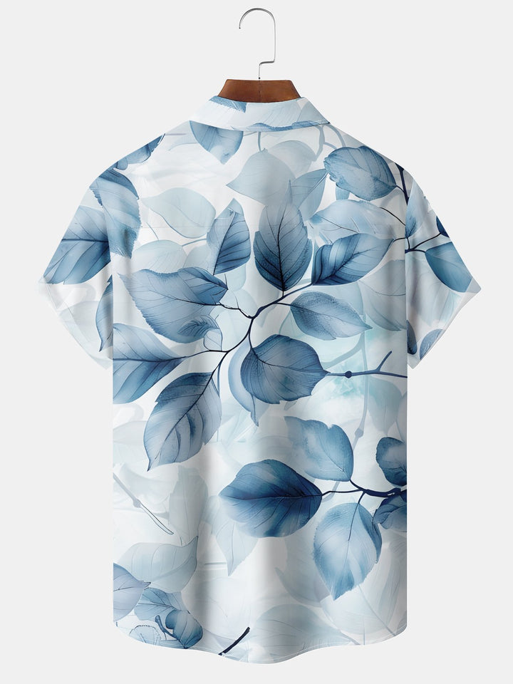 Alohadaddy® Hawaiian Leaf and Floral Art Pocket Shirt