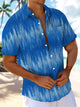 Alohadaddy® Retro Line Geometric Gradient Abstract Button Pocket Shirt