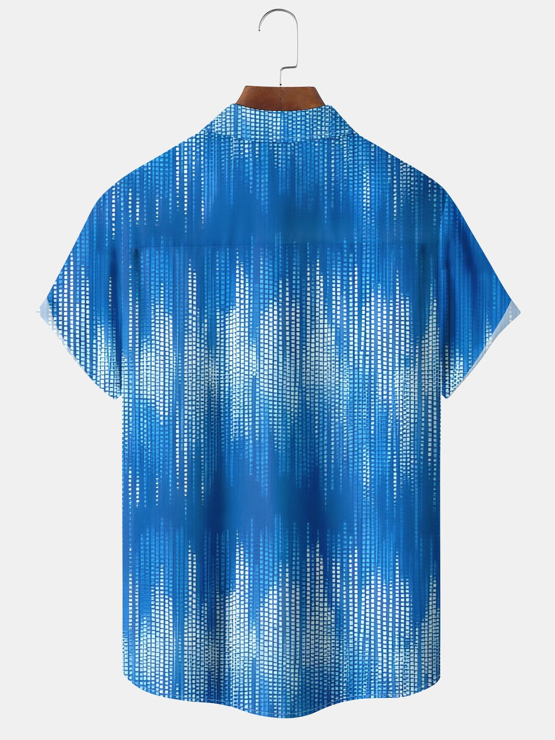 Alohadaddy® Retro Line Geometric Gradient Abstract Button Pocket Shirt