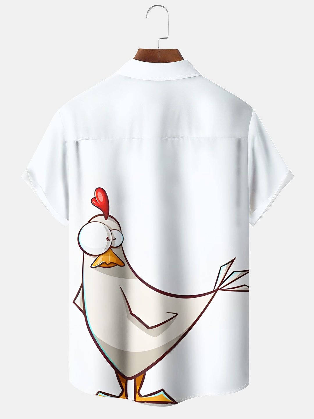 Alohadaddy® Retro Rooster Cartoon Funny Button Pocket Shirt