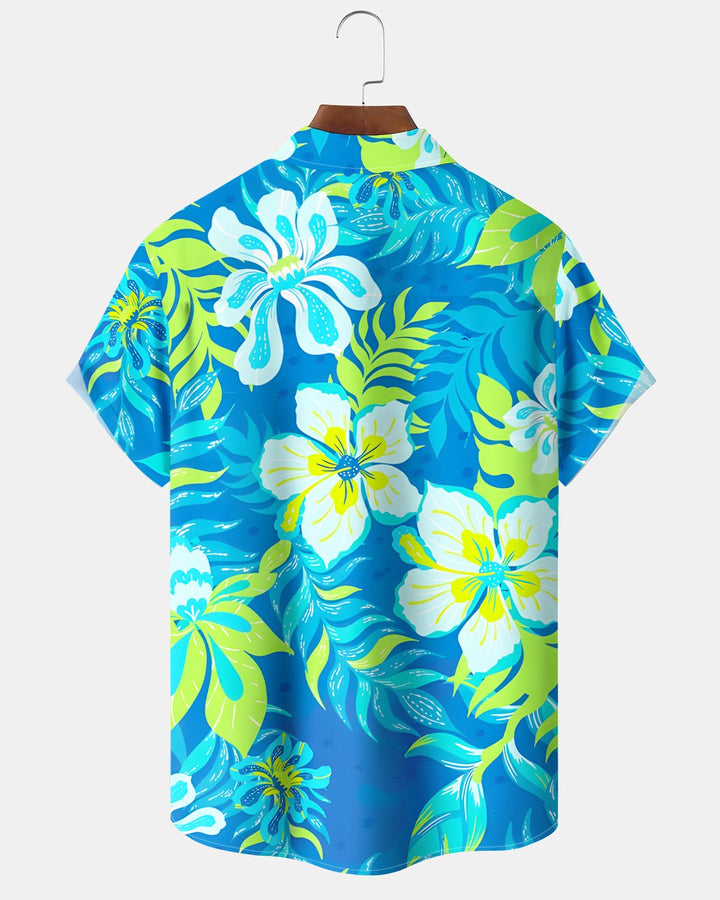 Alohadaddy® Hawaiian Floral Tropical Print Short-Sleeve Shirt