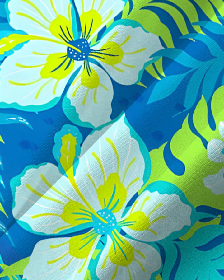 Alohadaddy® Hawaiian Floral Tropical Print Short-Sleeve Shirt