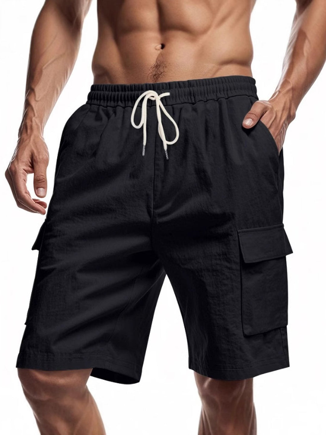 Alohadaddy® Basic Solid Double Pocket Oversized Pocket Cotton Shorts