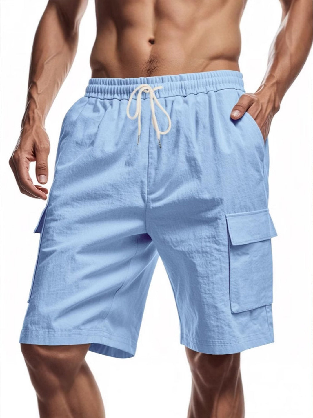 Alohadaddy® Basic Solid Double Pocket Oversized Pocket Cotton Shorts