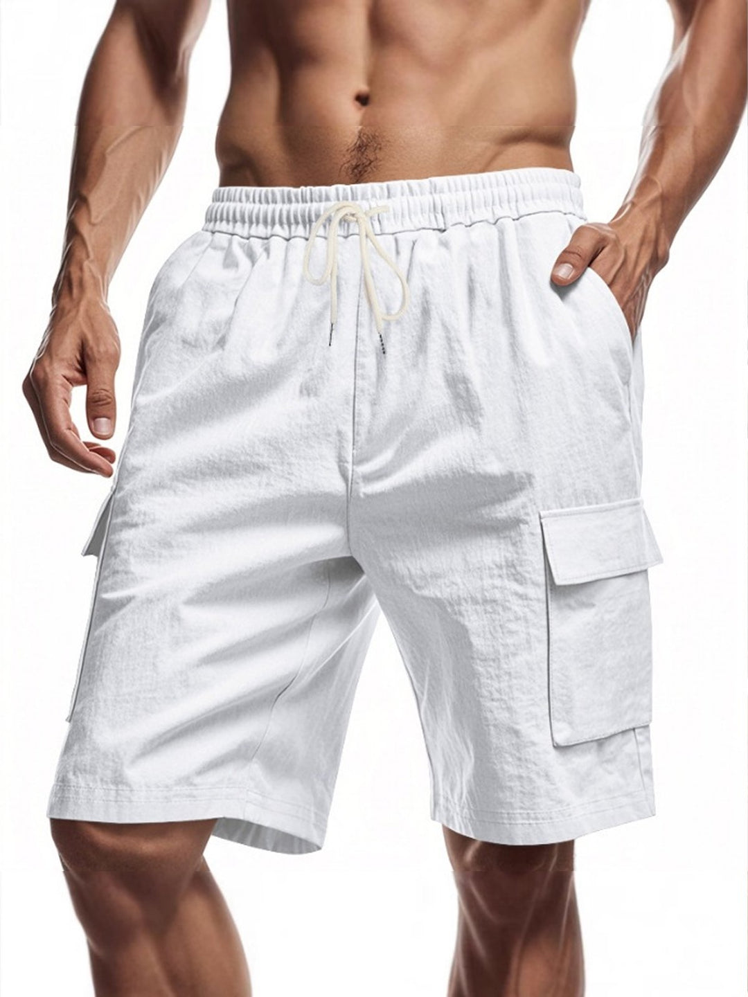 Alohadaddy® Basic Solid Double Pocket Oversized Pocket Cotton Shorts