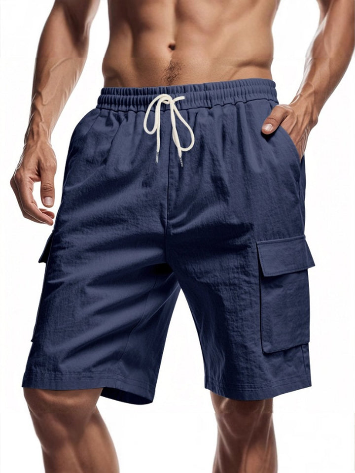 Alohadaddy® Basic Solid Double Pocket Oversized Pocket Cotton Shorts