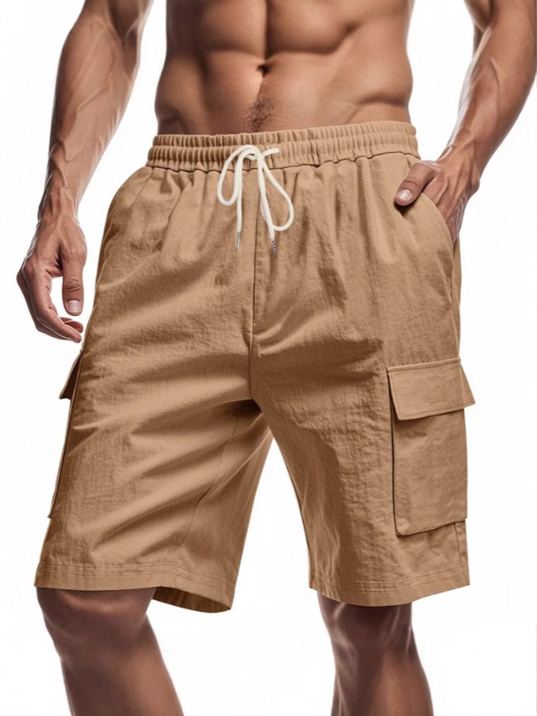Alohadaddy® Basic Solid Double Pocket Oversized Pocket Cotton Shorts