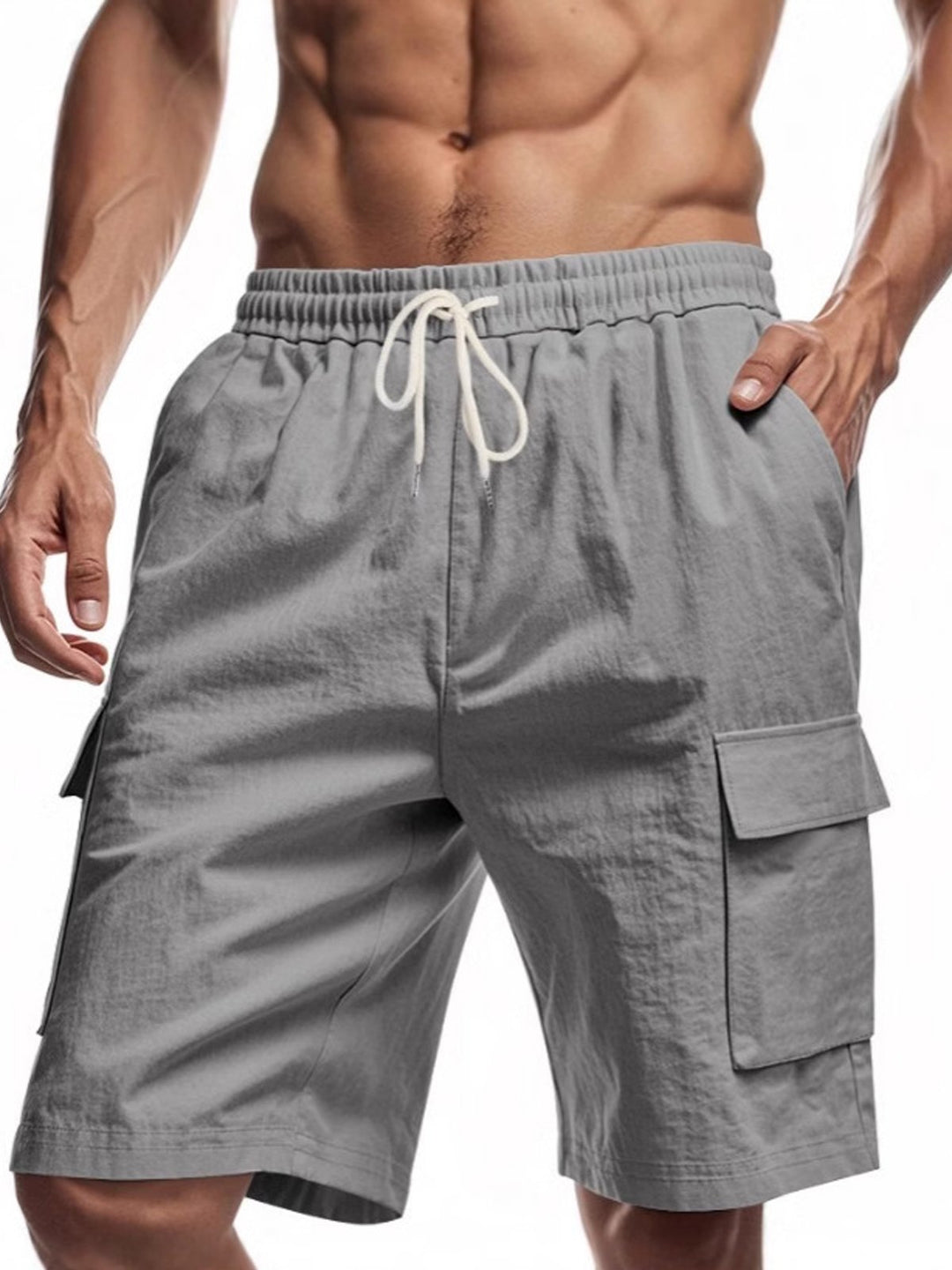 Alohadaddy® Basic Solid Double Pocket Oversized Pocket Cotton Shorts