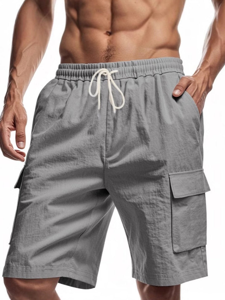 Alohadaddy® Basic Solid Double Pocket Oversized Pocket Cotton Shorts