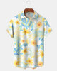 Alohadaddy® Hawaiian Tropical Plumeria Print Short-Sleeve Shirt
