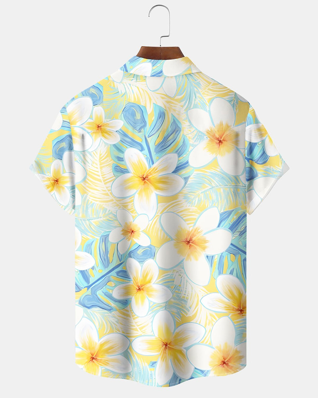 Alohadaddy® Hawaiian Tropical Plumeria Print Short-Sleeve Shirt