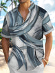Alohadaddy® Vintage Textured Geometric Short Sleeve Pocket Shirt