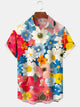 Alohadaddy® Hawaiian 70s Vintage Floral Tropical Button Pocket Shirt