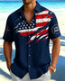 Alohadaddy® Men's Independence Day American Flag Print 250th Anniversary Short-Sleeve Shirt