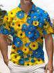 Alohadaddy® Hawaiian Floral Vintage 3D Art Print Short-Sleeve Polo Shirt