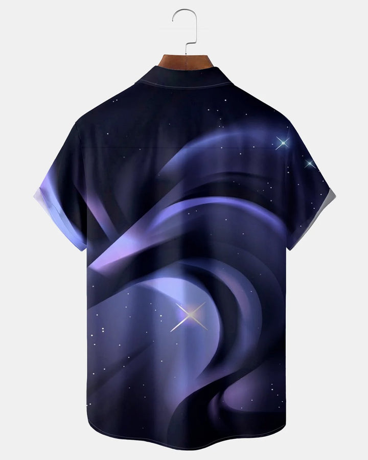 Alohadaddy® Vintage Art Geometric Gradient Print Short-Sleeve Shirt