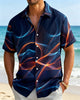 Alohadaddy® Retro Geometric Line Gradient 3D-Printed Short-Sleeve Shirt