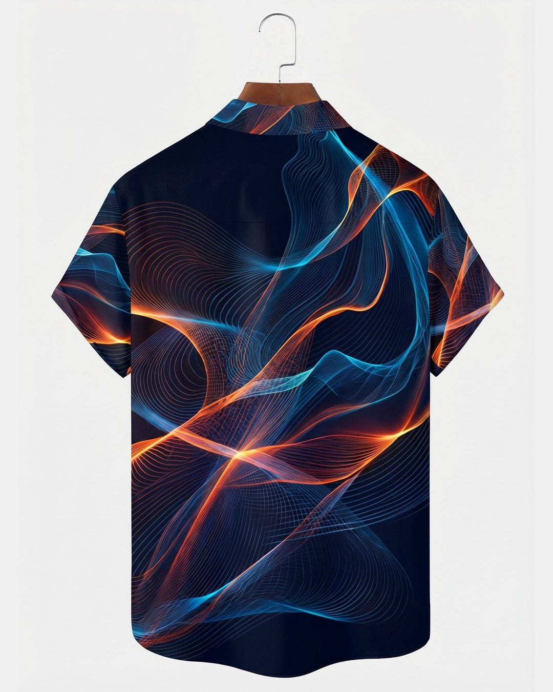 Alohadaddy® Retro Geometric Line Gradient 3D-Printed Short-Sleeve Shirt