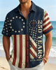 Alohadaddy® U.S. Flag 250th Independence Day Vintage Print Short-Sleeve Shirt