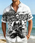 Alohadaddy® U.S. Flag & 250th Independence Day Rock Guitar Print Short-Sleeve Shirt