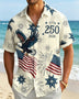 Alohadaddy® 250th U.S. Independence Anniversary Celebration Floral Print Short-Sleeve Button-Down Shirt