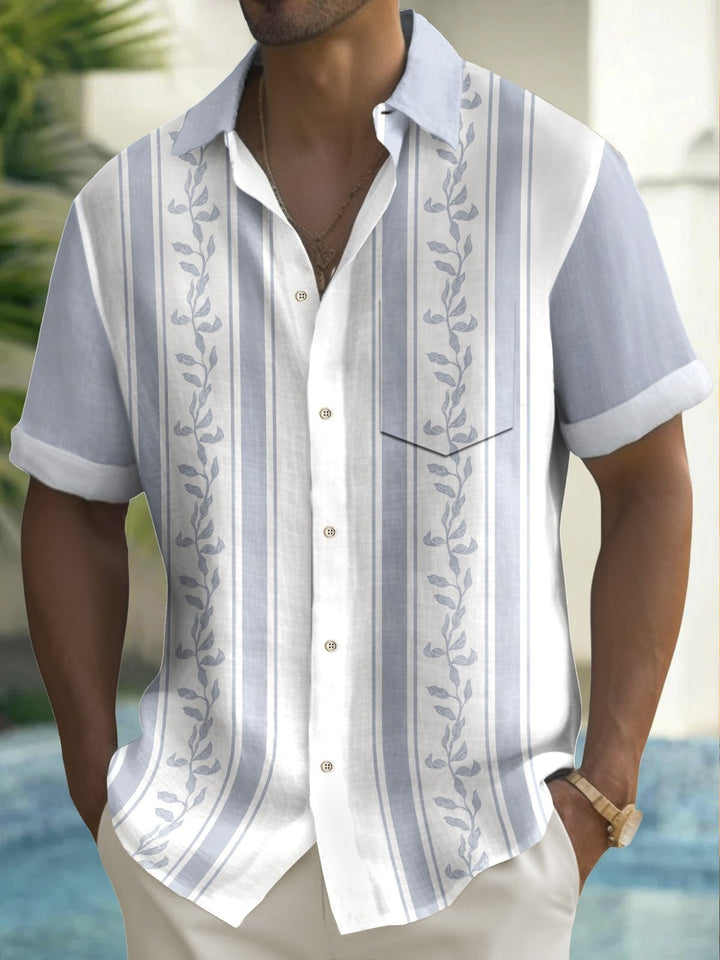 Alohadaddy® Vintage Hawaiian Floral Bowling Pocket Shirt