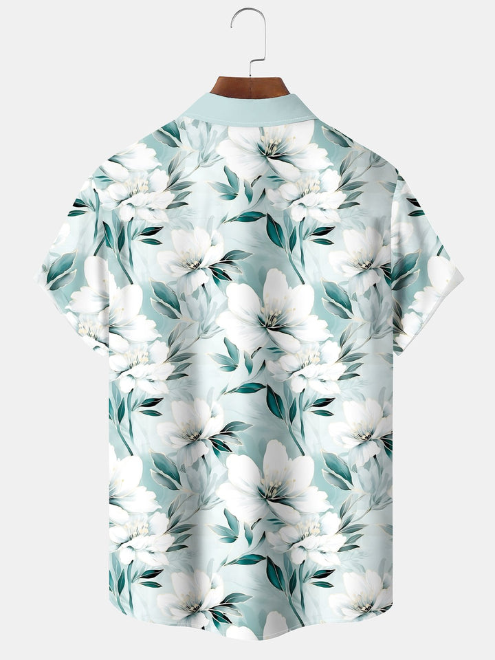 Alohadaddy® Hawaiian Floral Patchwork Pocket Resort Shirt