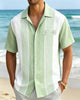 Alohadaddy® Men's Short-Sleeve Retro Breathable Geometric Bowling Shirt