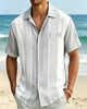 Alohadaddy® Men's Short-Sleeve Retro Breathable Geometric Bowling Shirt