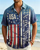 Alohadaddy® U.S. Independence Day Holiday Print Short-Sleeve Pocket Shirt