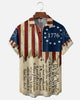 Alohadaddy® Independence Day Flag and Declaration Print Pocket Short-Sleeve Shirt