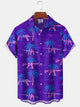 Alohadaddy® Hawaiian Coconut Tree Tropical Pistol Funny Vacation Pocket Shirt