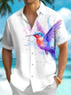 Alohadaddy® Hawaiian Gradient Watercolor Bird Parrot Pocket Shirt