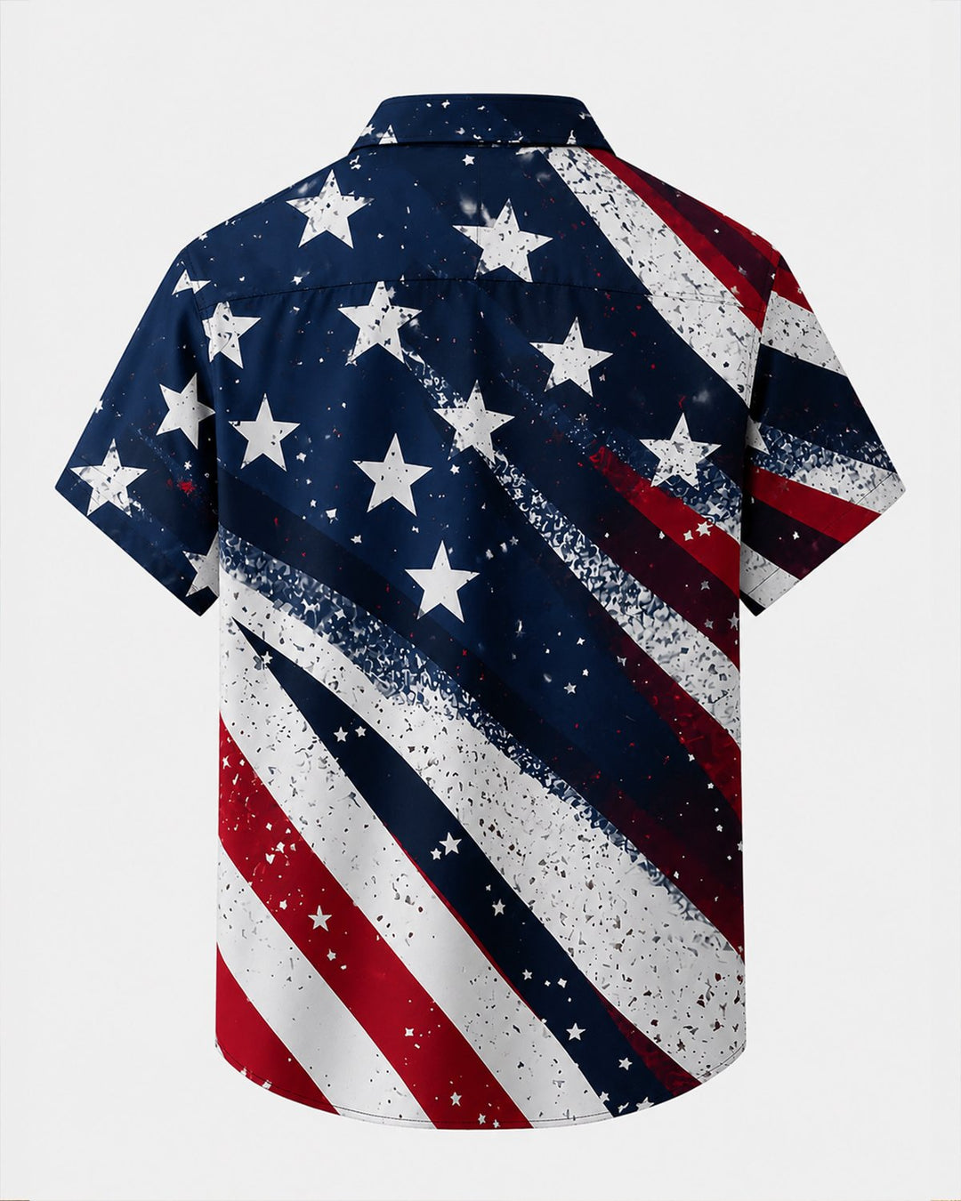 Alohadaddy® Independence Day Commemorative American Flag Print Gradient Short-Sleeve Shirt