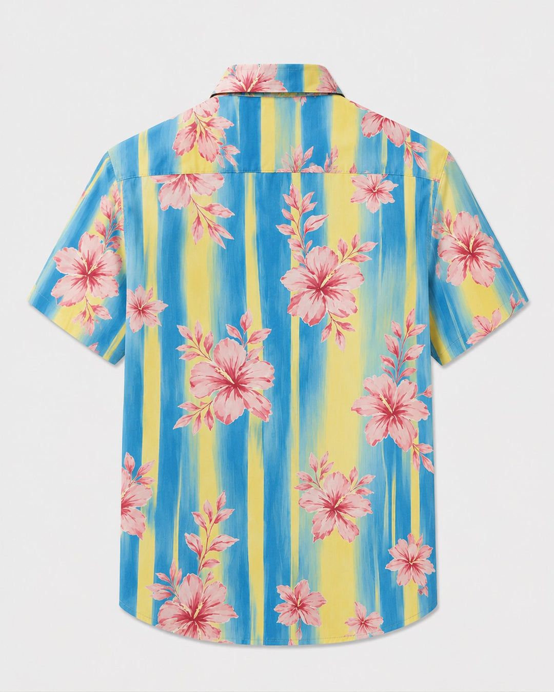 Alohadaddy® Hawaiian Tropical Floral Color-Block Print Short-Sleeve Shirt