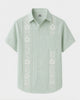 Alohadaddy® Men's Basic Floral Print Geometric Bowling Short-Sleeve Shirt