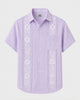 Alohadaddy® Men's Basic Floral Print Geometric Bowling Short-Sleeve Shirt