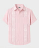 Alohadaddy® Men's Basic Floral Print Geometric Bowling Short-Sleeve Shirt