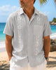 Alohadaddy® Men's Basic Floral Print Geometric Bowling Short-Sleeve Shirt