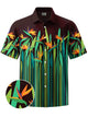 Alohadaddy® Hawaiian Tropical Floral Vintage Line Print Men's Pocket Button Shirt