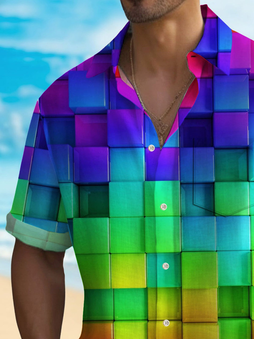 Alohadaddy® Retro Psychedelic Geometric Men&
