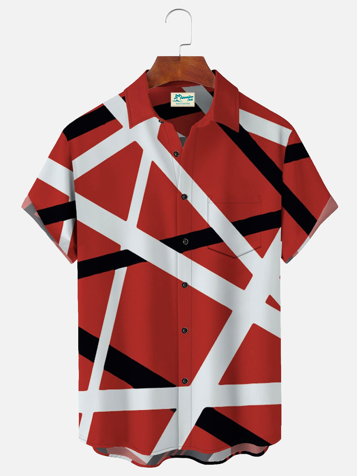 Alohadaddy Vintage Rock Red Geometric Music Art Men&
