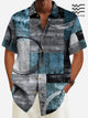 Camisas de hombre con diseño geométrico de mediados de siglo y estilo vintage de los años 50 de Alohadaddy, camisas de campamento con bolsillos de seersucker sin arrugas, tallas grandes