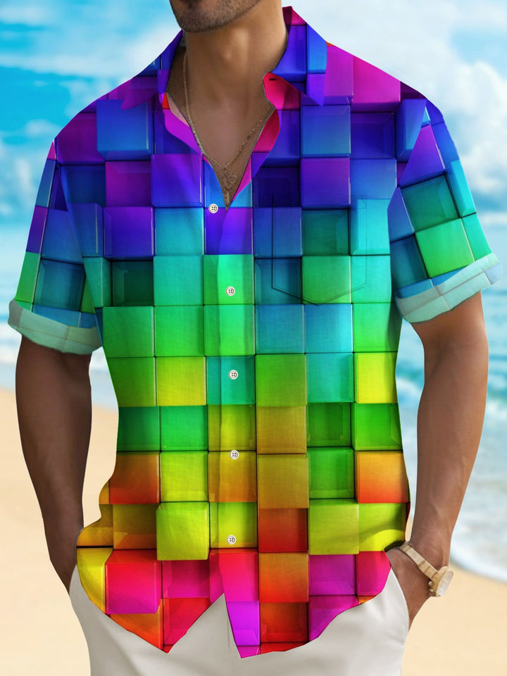 Alohadaddy® Retro Psychedelic Geometric Men&