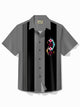 Alohadaddy 50's Vintage Bowling Shirt Medieval Geometry Playing Cards Camp Pocket Shirt Big Tall