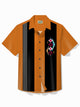 Alohadaddy 50's Vintage Bowling Shirt Medieval Geometry Playing Cards Camp Pocket Shirt Big Tall