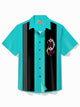 Alohadaddy 50's Vintage Bowling Shirt Medieval Geometry Playing Cards Camp Pocket Shirt Big Tall