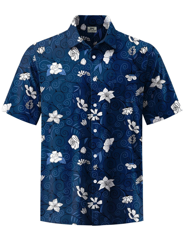 Alohadaddy® Hawaiian Floral Geometric Print Men&