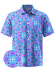 Alohadaddy® Retro Abstract Geometric Gradient Men's Pocket Stretch Shirt