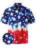 Alohadaddy® Holiday Independence Day Five-Pointed Star Gradient Men's Pocket Stretch Shirt